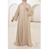 Abaya Dubaï strass Djita Beige