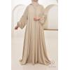 Abaya Dubai rhinestone Dark Nude Djita