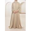 Abaya Dubai rhinestone Dark Nude Djita