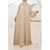 Abaya Dubaï strass Djita Beige