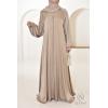 Abaya Dubai rhinestone Djita Nude