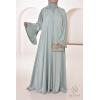 Abaya Dubaï strass Reem Vert d'eau