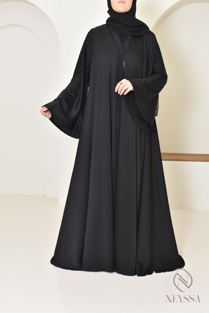 Abaya Dubai Strass Reem Schwarz