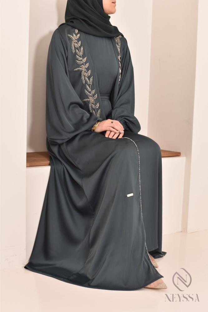 Abaya Dubaï kimono vert Neyssa Shop