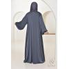 Abaya Dubaï kimono SALIMA Gris Bleuté