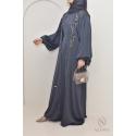 Abaya Dubai Kimono SALIMA grey blue