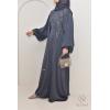 Abaya Dubaï kimono SALIMA Gris Bleuté