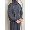 Abaya Dubaï kimono SALIMA Gris Bleuté