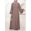 Abaya Dubai Strass HIND Dark Nude