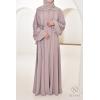 Abaya Dubaï évasée JUMEYRA Vieux Rose