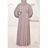 Abaya Dubaï évasée JUMEYRA Vieux Rose