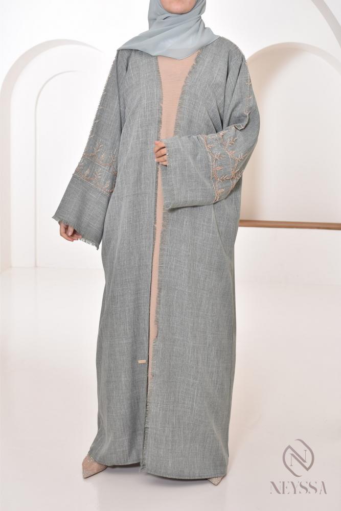 Abaya Dubaï kimono effet lin