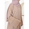 Abaya Dubaï kimono effet lin Fairouz Latté