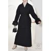 BLACK fur jacket and skirt set