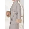 Ensemble veste fourrure et jupe taupe