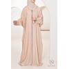 Abaya Dubaï hijab intégré beige