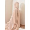 Abaya Dubaï hijab intégré beige