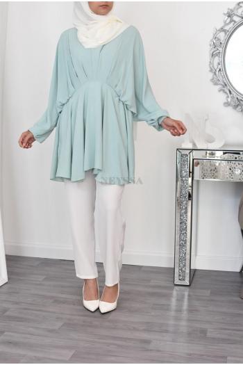 Amazon.com: 2 Piece Set Muslim Women Buttoned Tunic + Trousers Double Eid  Suits Turkey Blouse Wide Leg Pants Kaftan Islamic Clothes : Clothing, Shoes  & Jewelry