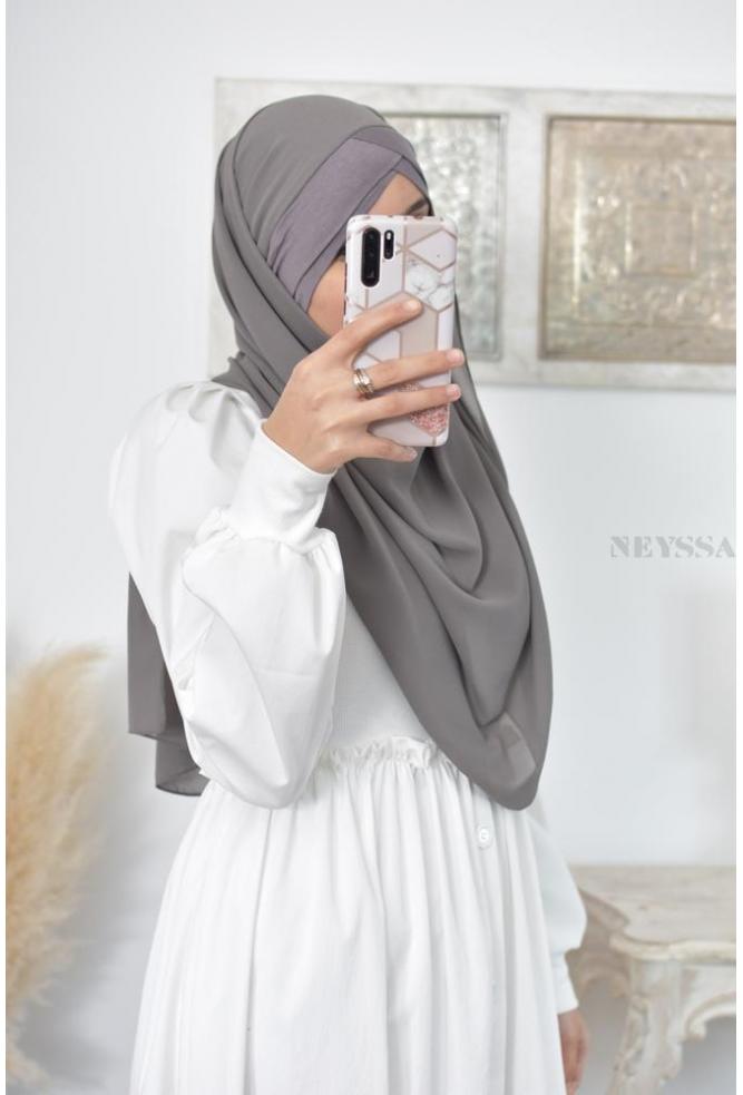 Hijab prêt à enfiler double croisé pas cher