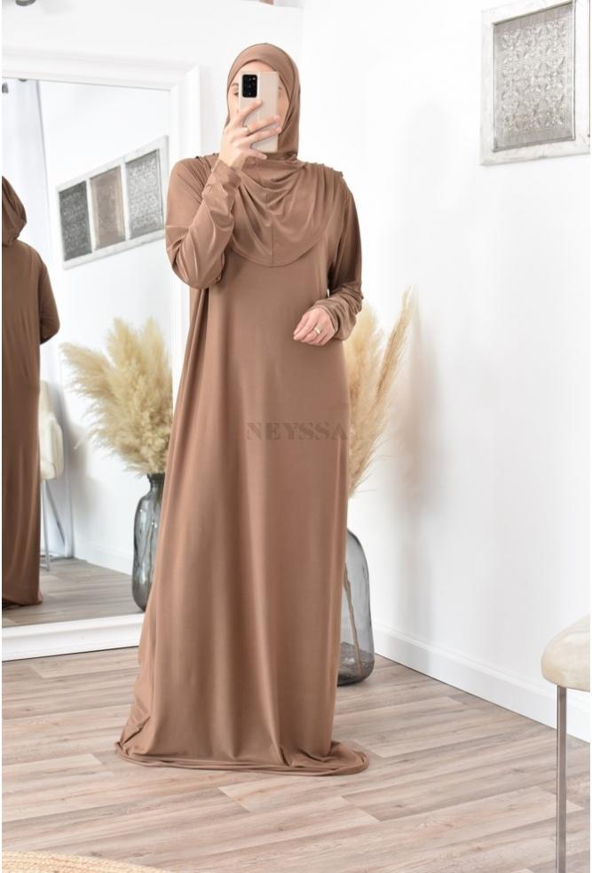 Robe de prière femme hijab intégré