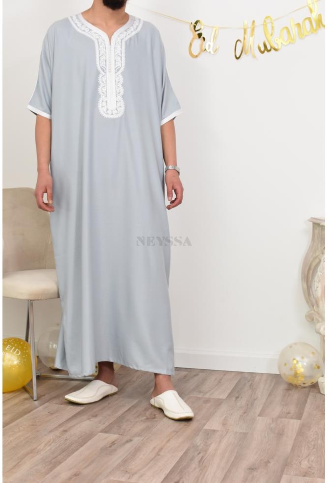 Abaya Gandoura Mann schön Eid Outfit