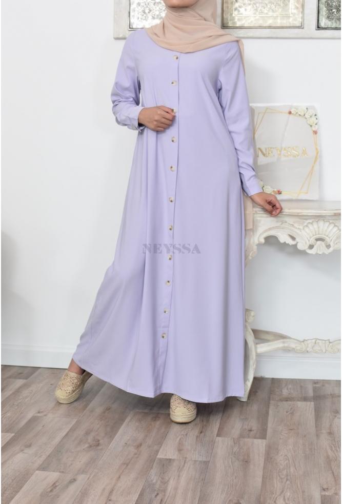 Locker sitzendes Button-Down-Kleid, inspiriert von bescheidener Mode für muslimische Frauen