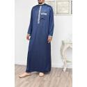 Qamis Men Blue embroidered