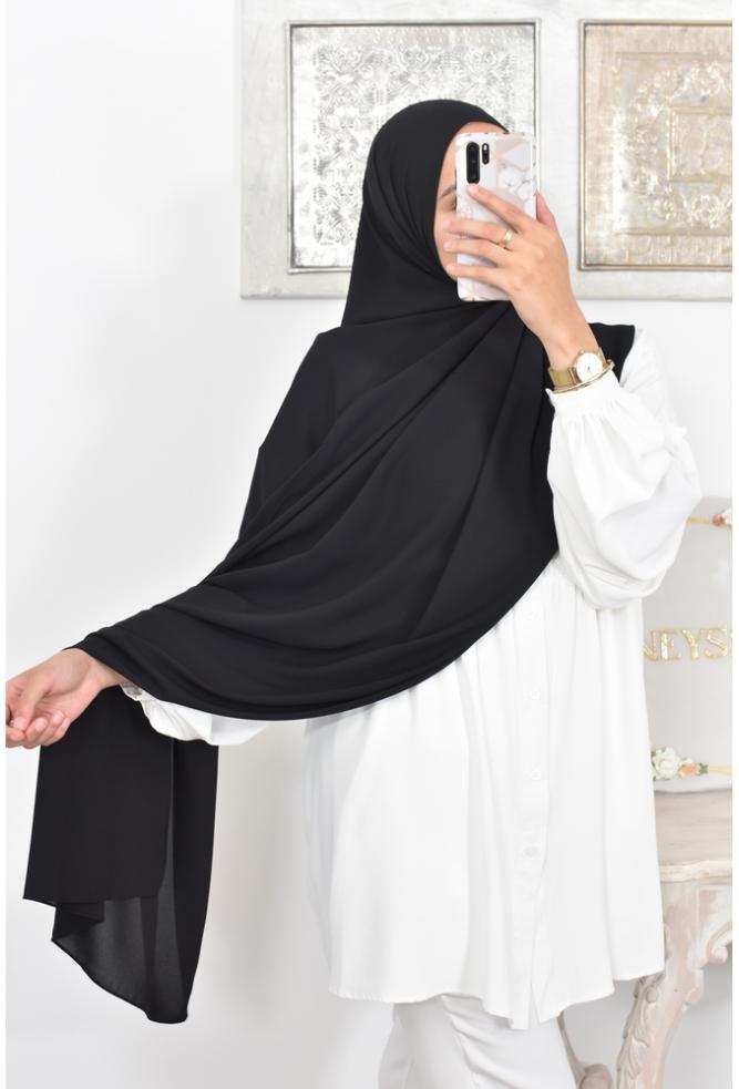 Maxi hijab OPAQUE Crêpe mousseline 2mètres