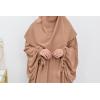 Abaya with puffed sleeves and khimar: