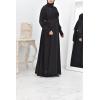 Schwarze, ausgestellte Abaya Dubai für verschleierte Frauen
