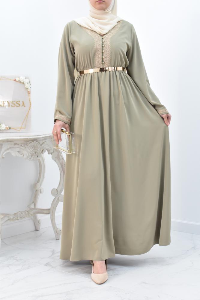 Embroidered long dress Zaîra