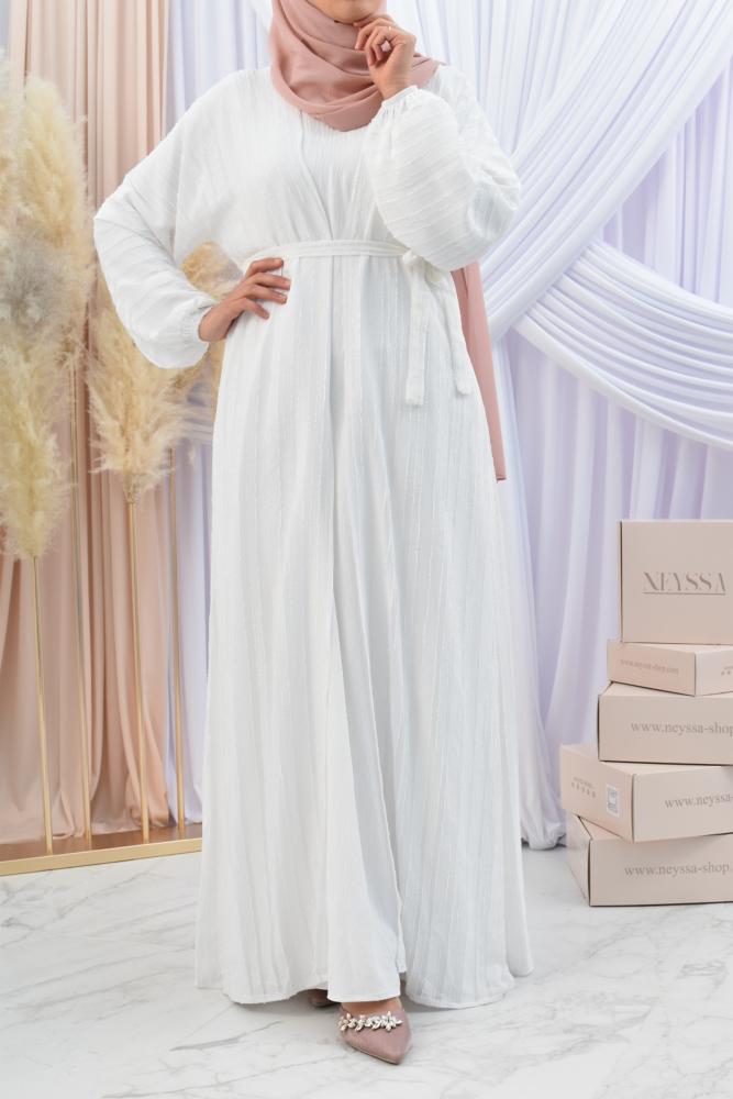 Alina 3-piece abaya set Off-white