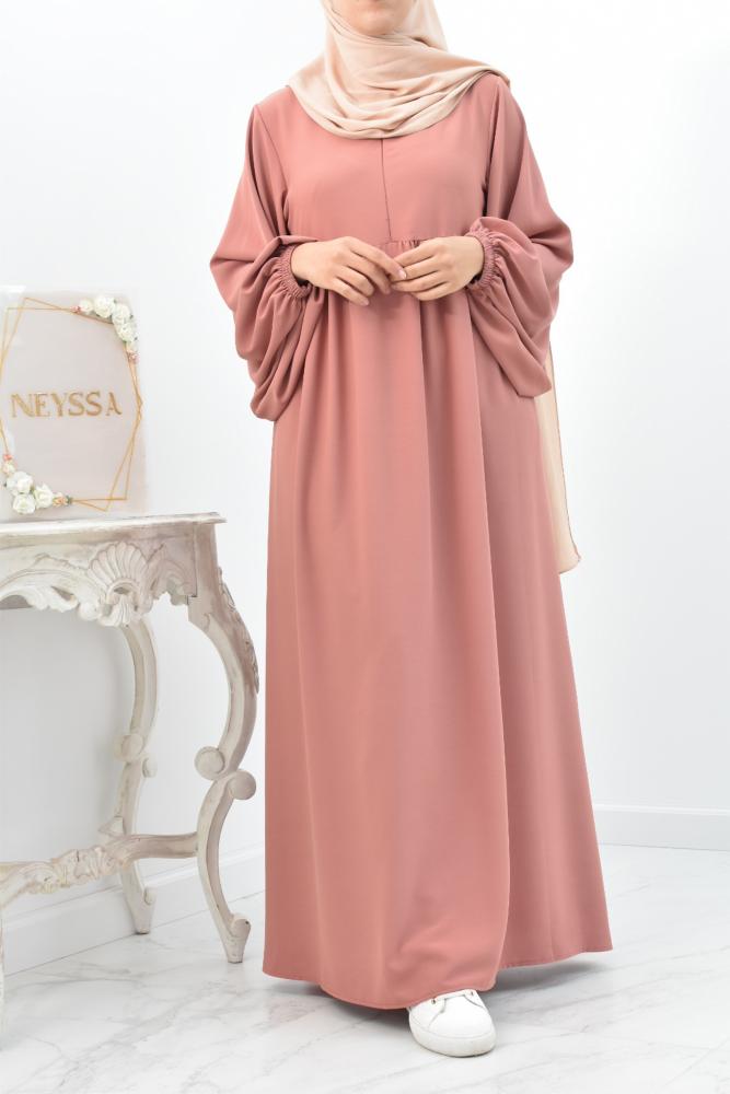 Nahla Flared abaya with puffed sleeves