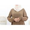 Long Muslim woman flowing abaya with frou frou sleeves perfect for the daily life.