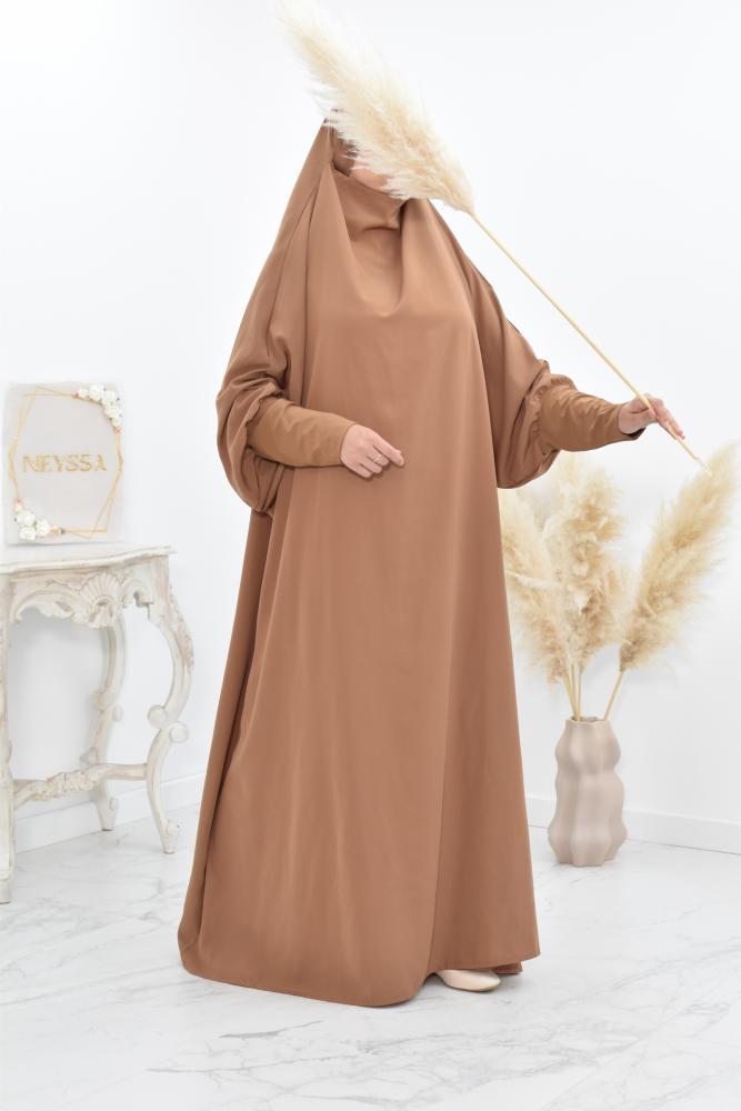 Jilbab manches lycra en microfibre wool peach