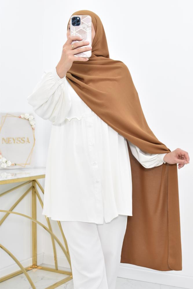 Hijab prêt à enfiler fluide pas cher