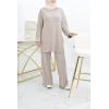 Damen-Set aus gewebtem Strick Kokoning Taupe