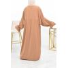 Robe abaya manches bouffantes soie de medine