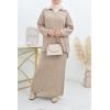 Eyline knitted skirt set Taupe