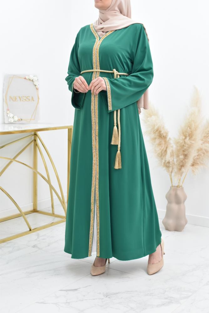 Abaya style caftan vert Neyssa shop