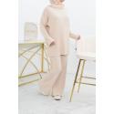 Women's cocooning woven set beige