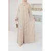 Abaya Dubai taupe Puffärmel Perlen Neyssa Shop