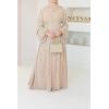 Abaya Dubai beige puffed sleeves beads Neyssa Shop