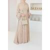 Abaya Dubai taupe Puffärmel Perlen Neyssa Shop