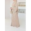 Abaya Dubai beige puffed sleeves beads Neyssa Shop