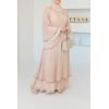 Abaya Dubai embroidered ruffles beige Eid Neyssa shop