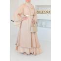 Abaya Dubai 2 flounces beige Farha