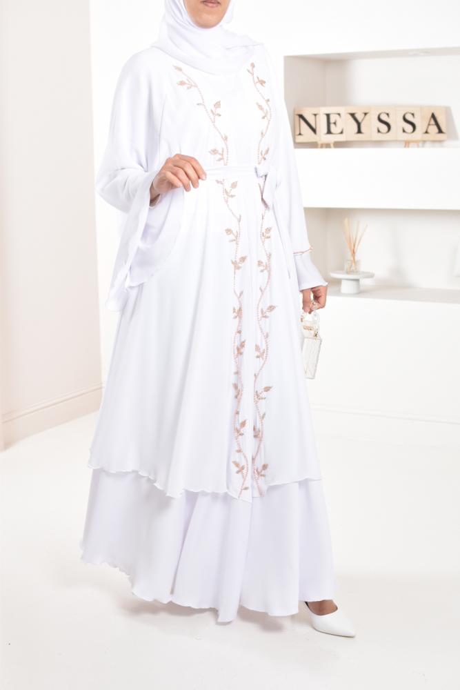 Abaya Dubai Aria Weiß
