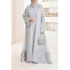 Abaya Dubai perlgrau Kimono Organza Neyssa shop