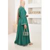 Robe longue évasée brodée Ihssane VERT